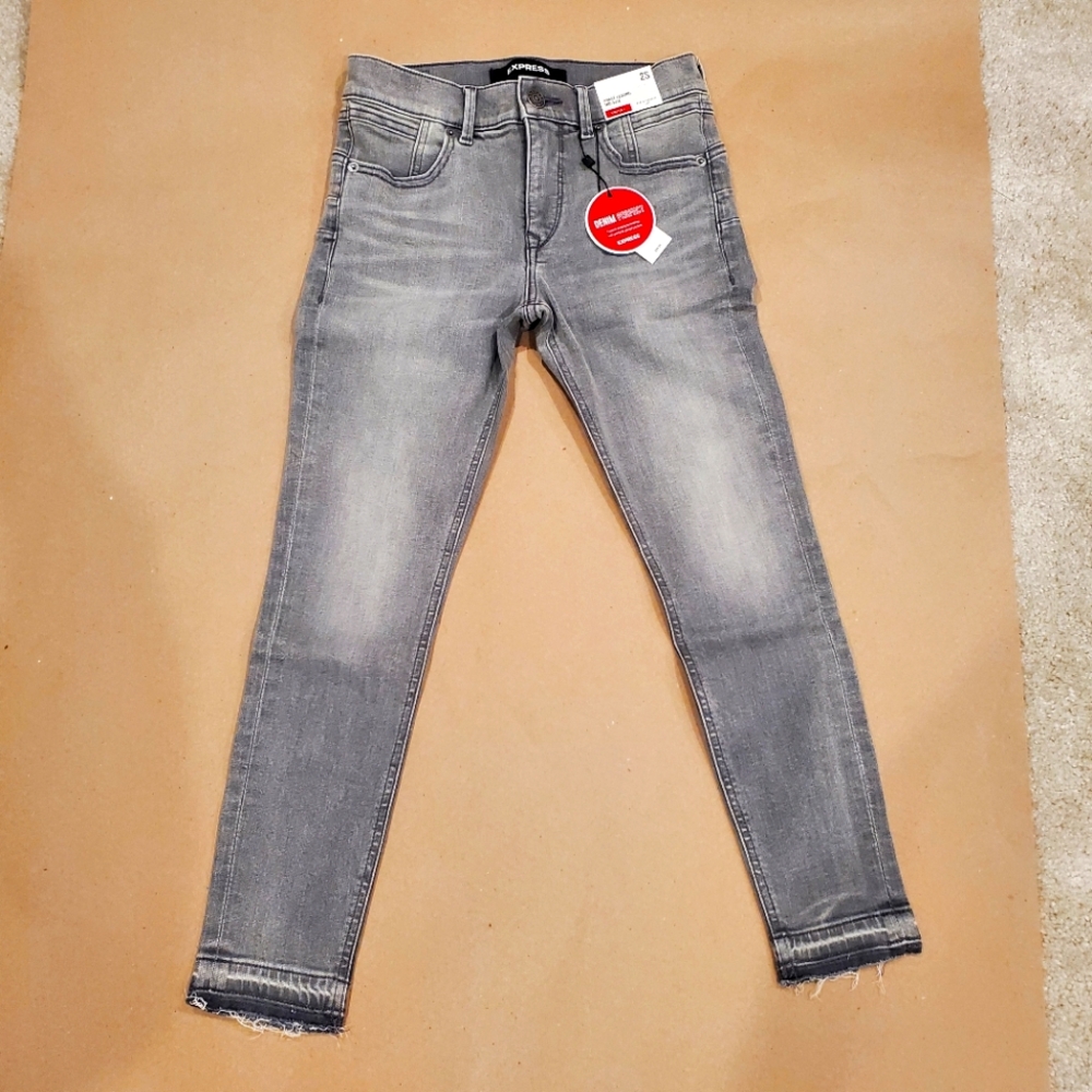 Express Women's Gray Ankle Legging Mid Rise Denim Size 2S
